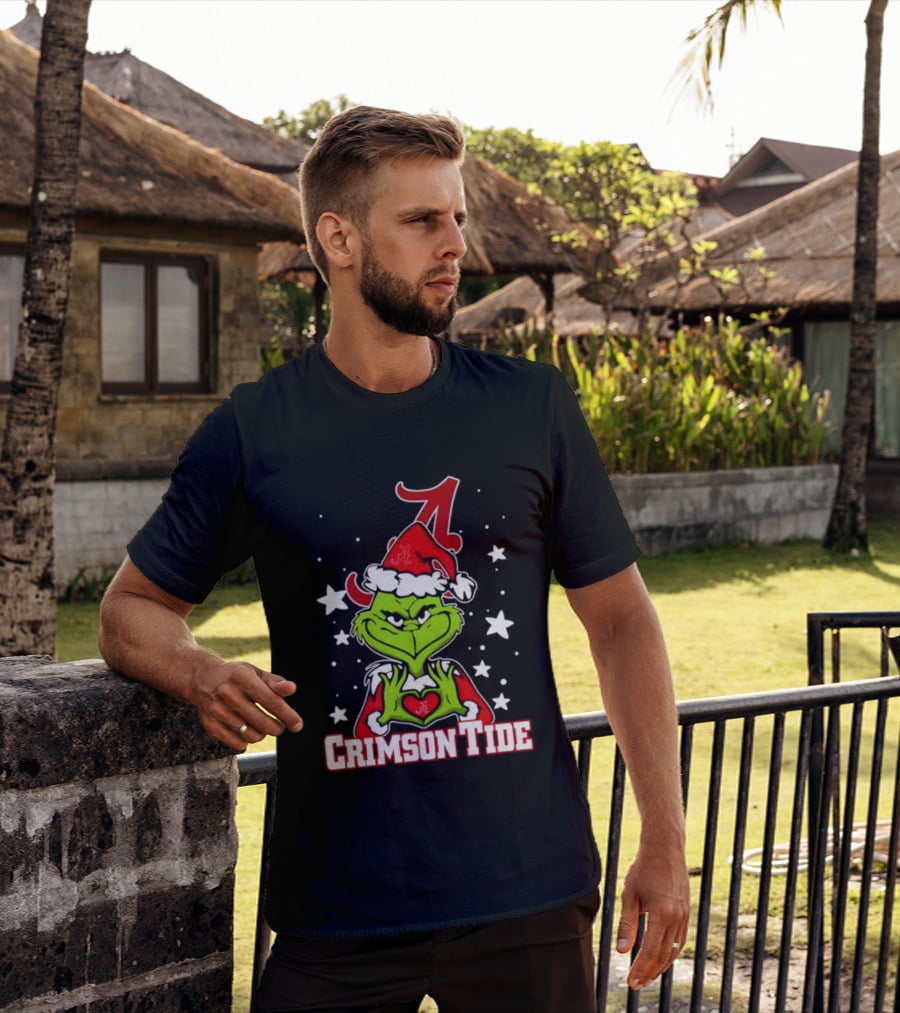 Alabama Crimson Tide Grinch Christmas Holiday T-Shirt