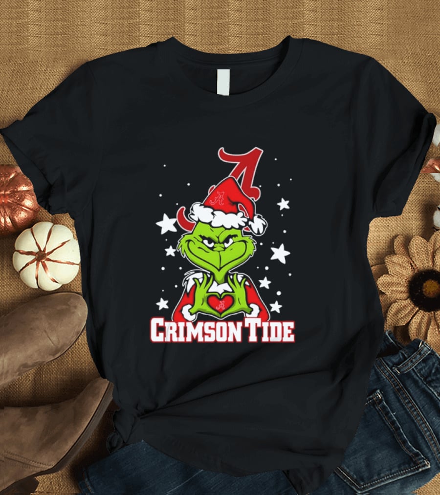 Alabama Crimson Tide Grinch Christmas Holiday T-Shirt