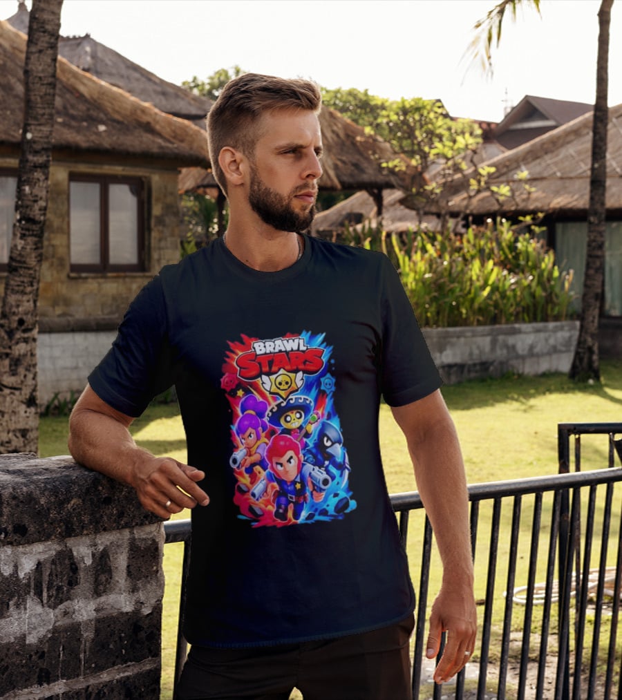 Brawl Stars Characters Action Group Gaming Showdown T-Shirt