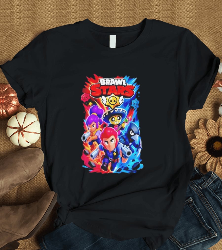 Brawl Stars Characters Action Group Gaming Showdown T-Shirt