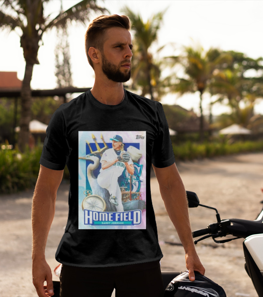 Randy Johnson Seattle Mariners Topps Home Field Baseball Card Mariners T-Shirt