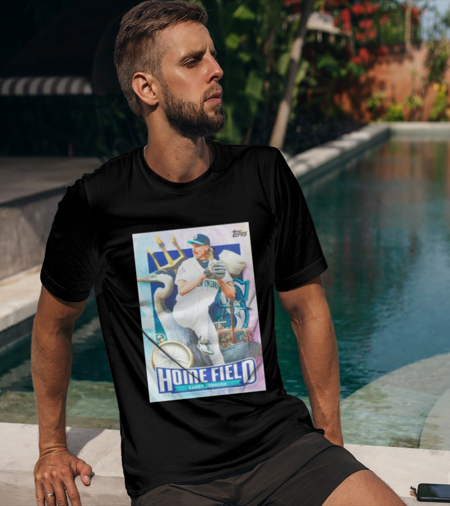 Randy Johnson Seattle Mariners Topps Home Field Baseball Card Mariners T-Shirt