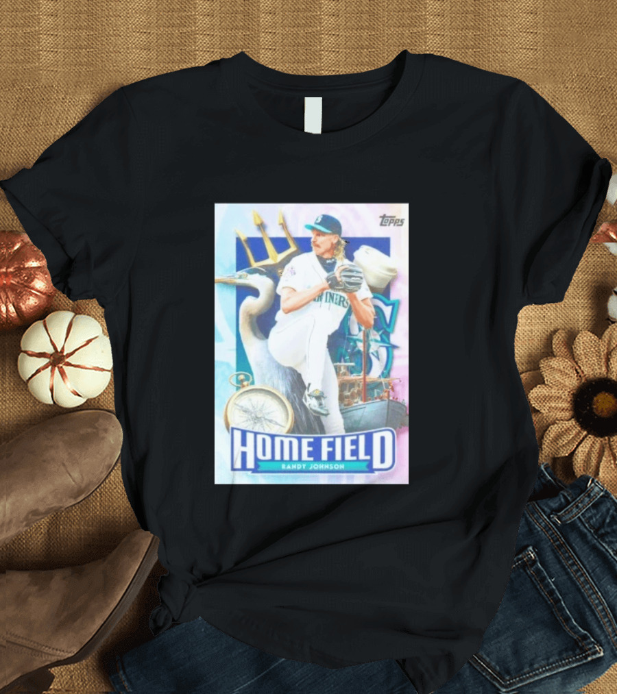 Randy Johnson Seattle Mariners Topps Home Field Baseball Card Mariners T-Shirt
