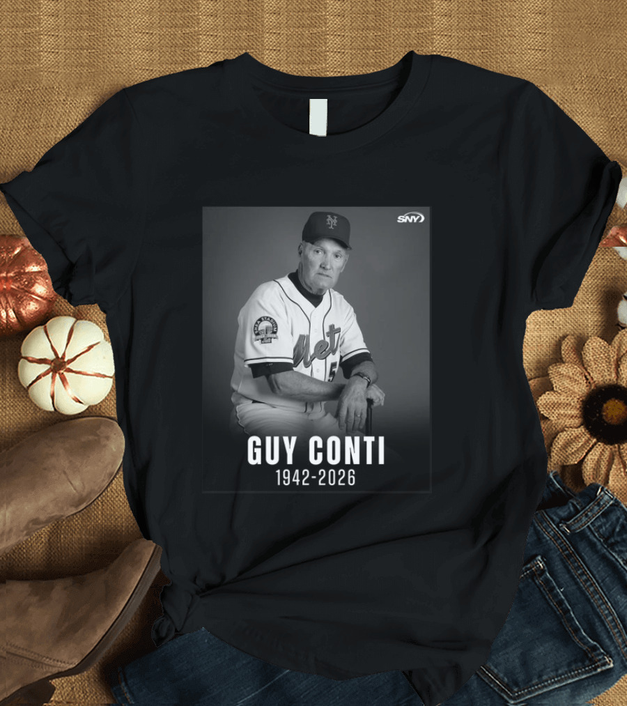 Guy Conti 1942 2026 Mets Coach SNY Memoriam T-Shirt