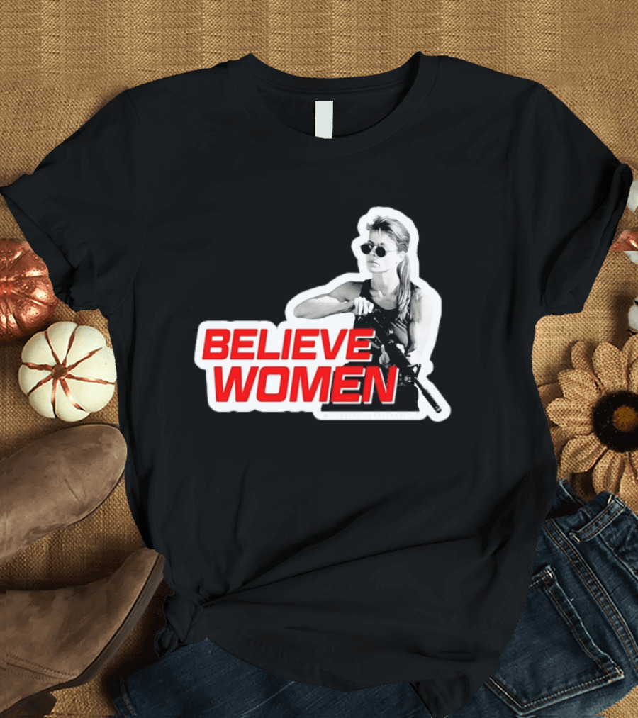 Believe Women Sarah Connor Terminator Halftone T-Shirt