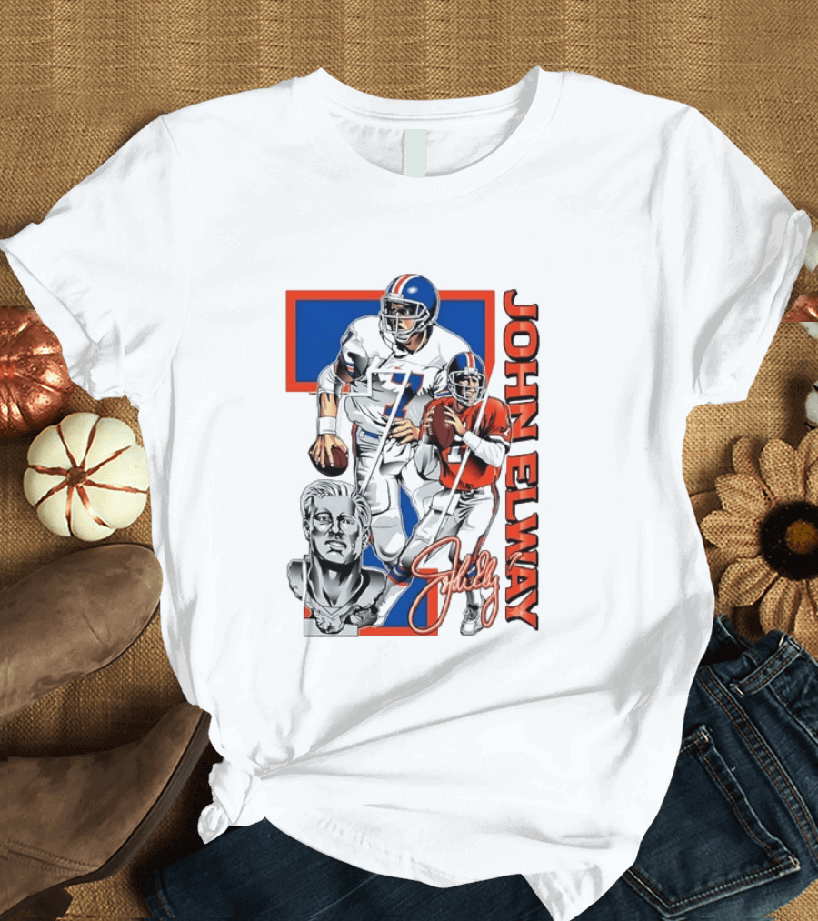 John Elway Denver Broncos Number 7 Quarterback T-Shirt