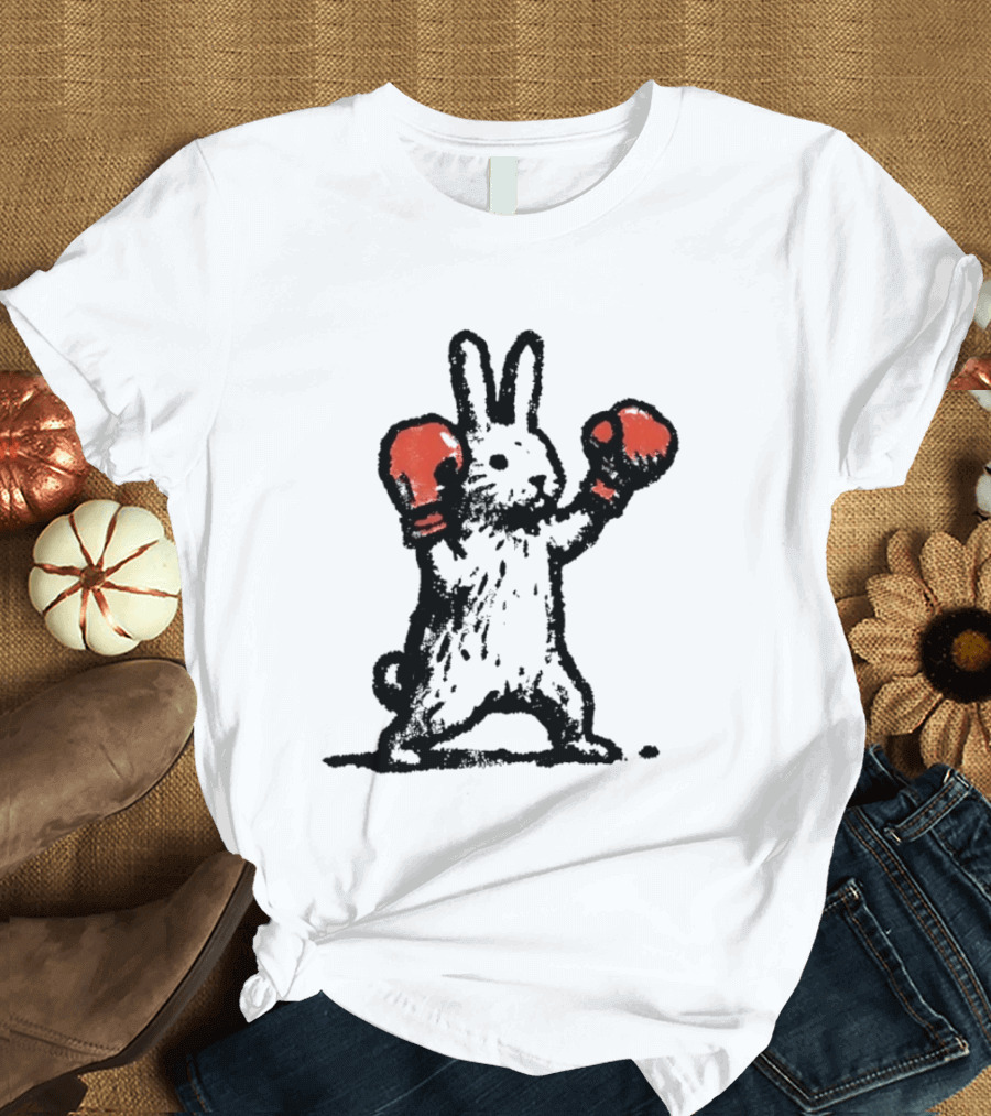 Boxing Rabbit Fighter Animal Sports Distressed T-Shirt