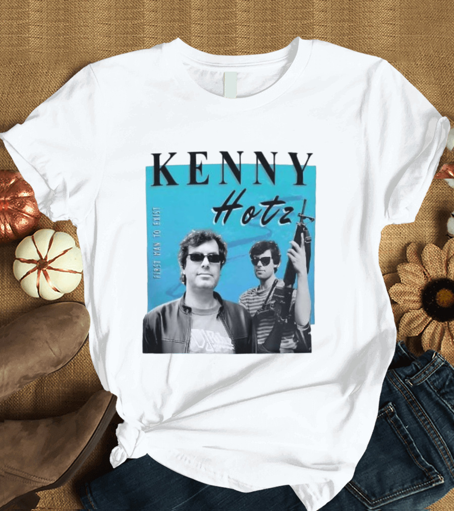 Kenny Hotz First Man To Exist Black And White Sunglasses Gun Image T-Shirt
