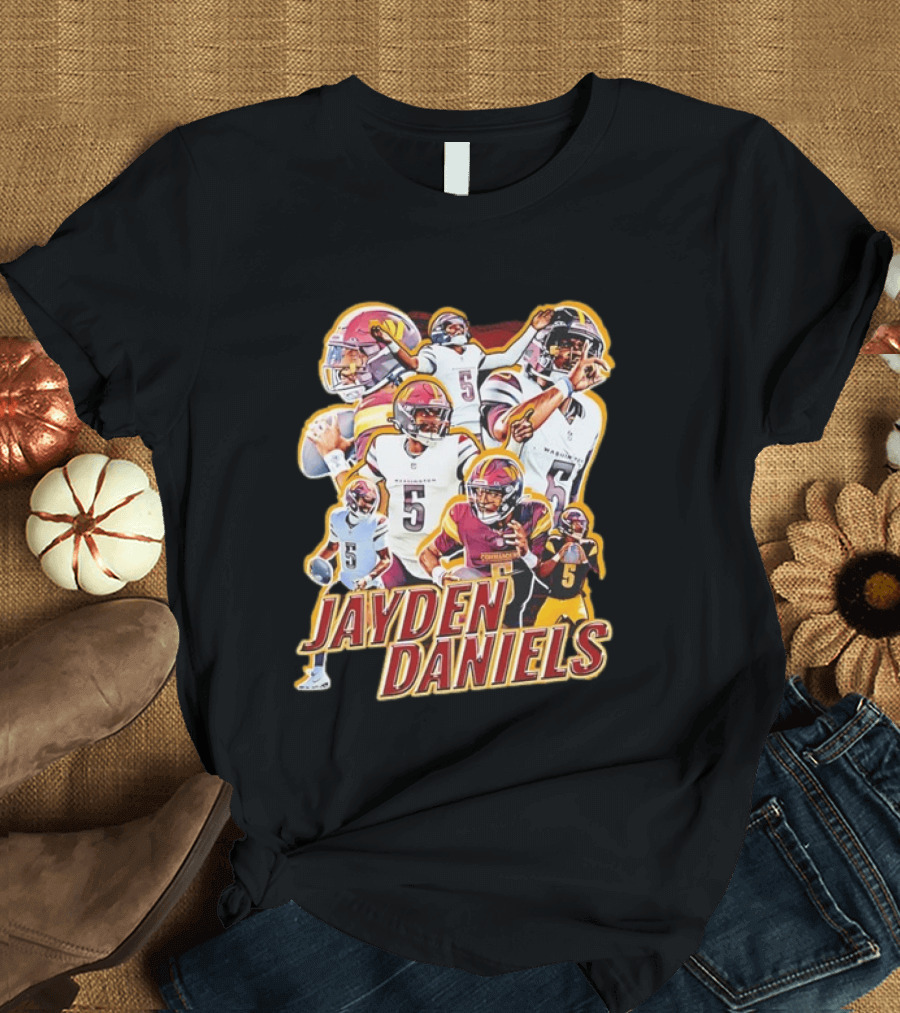 Jayden Daniels Washington Commanders Quarterback Number 5 T-Shirt