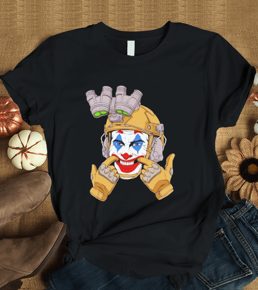 Joker Tactical Soldier Helmet Night Vision Clown Face T-Shirt