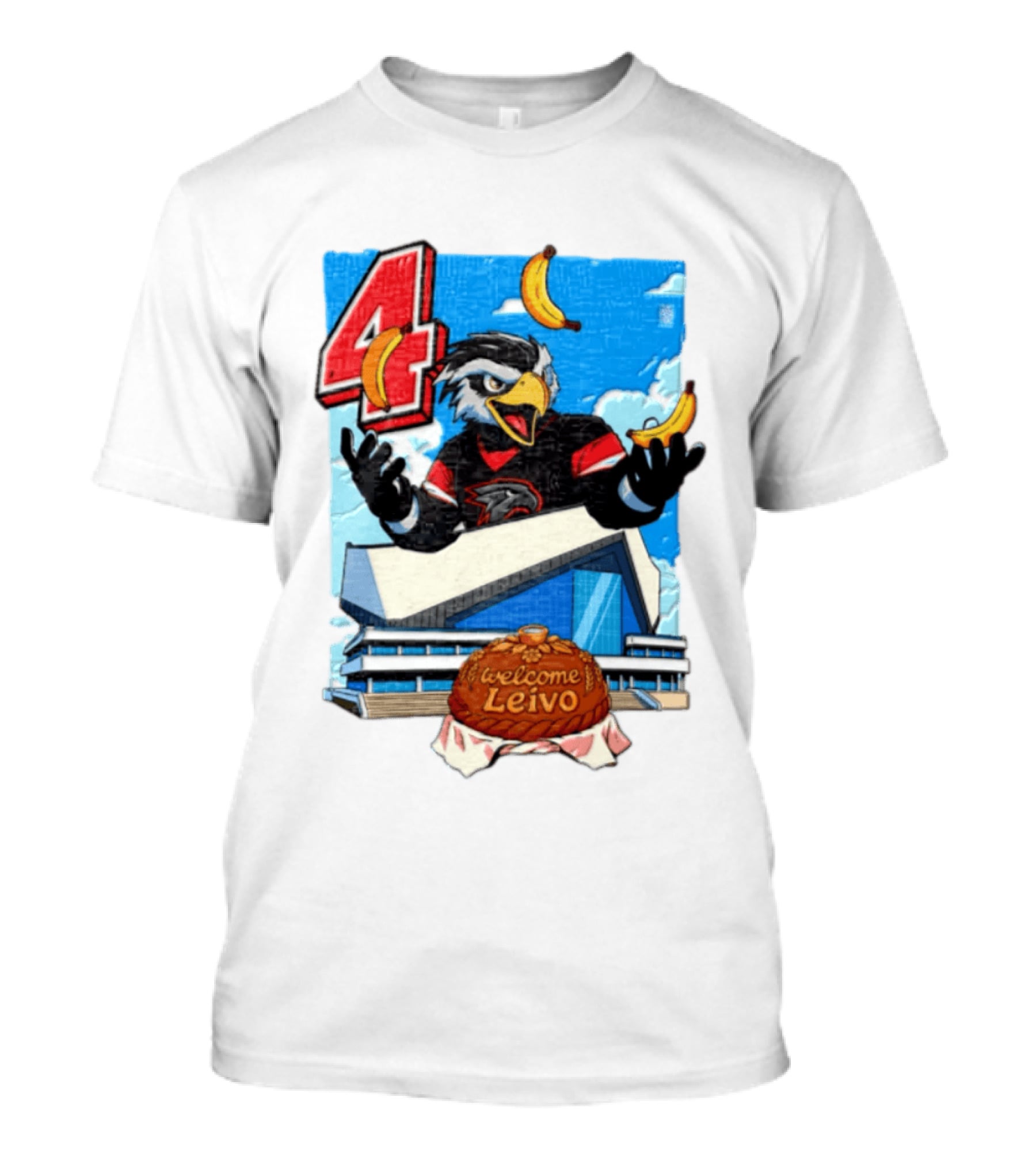 Leivo Welcome 4 Hawk In Hockey Jersey With Bananas In Front Of Arena T-Shirt