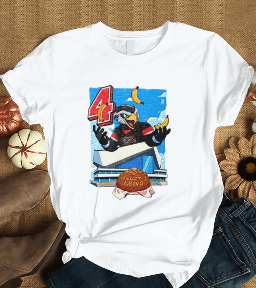 Leivo Welcome 4 Hawk In Hockey Jersey With Bananas In Front Of Arena T-Shirt