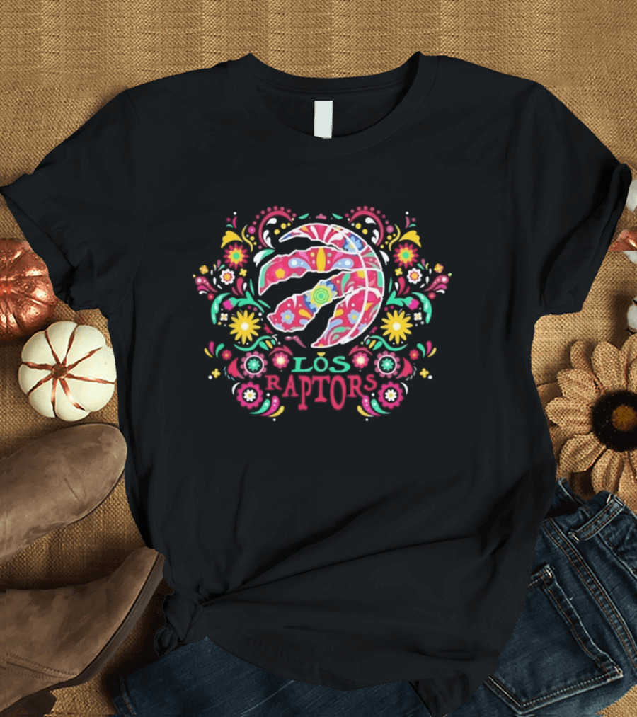 Toronto Raptors Dia De Los Muertos Floral NBA 2026 Los Raptors T-Shirt