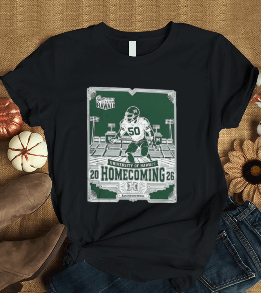 Queen Street Stadium Hawaii University Of Hawaii Homecoming 2026 Kanui Sports Museum T-Shirt