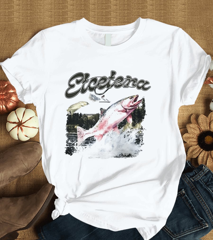 Etcetera Rainbow Trout Fishing Nature Scene T-Shirt
