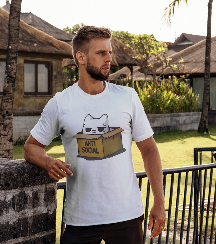Grumpy Cat Anti Social Introvert In Box T-Shirt