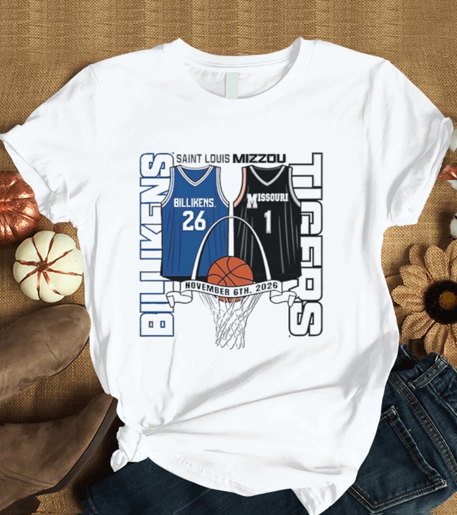 Saint Louis Billikens Vs Missouri Tigers Basketball November 6th 2026 T-Shirt