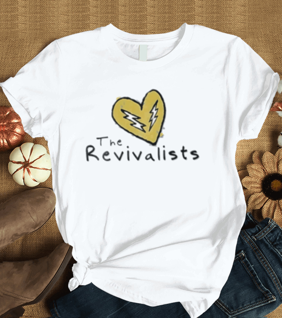 The Revivalists Yellow Heart With Lightning Bolts T-Shirt