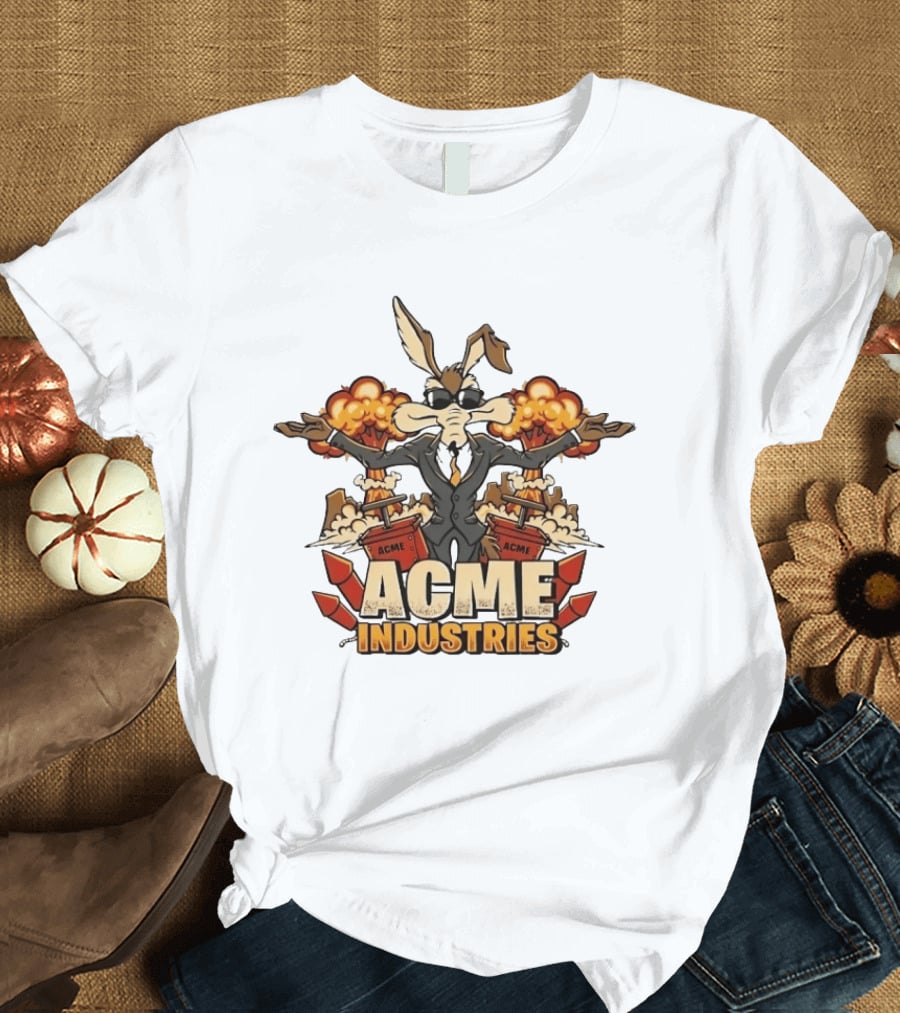 Wile E Coyote Acme Industries Suit Explosions T-Shirt