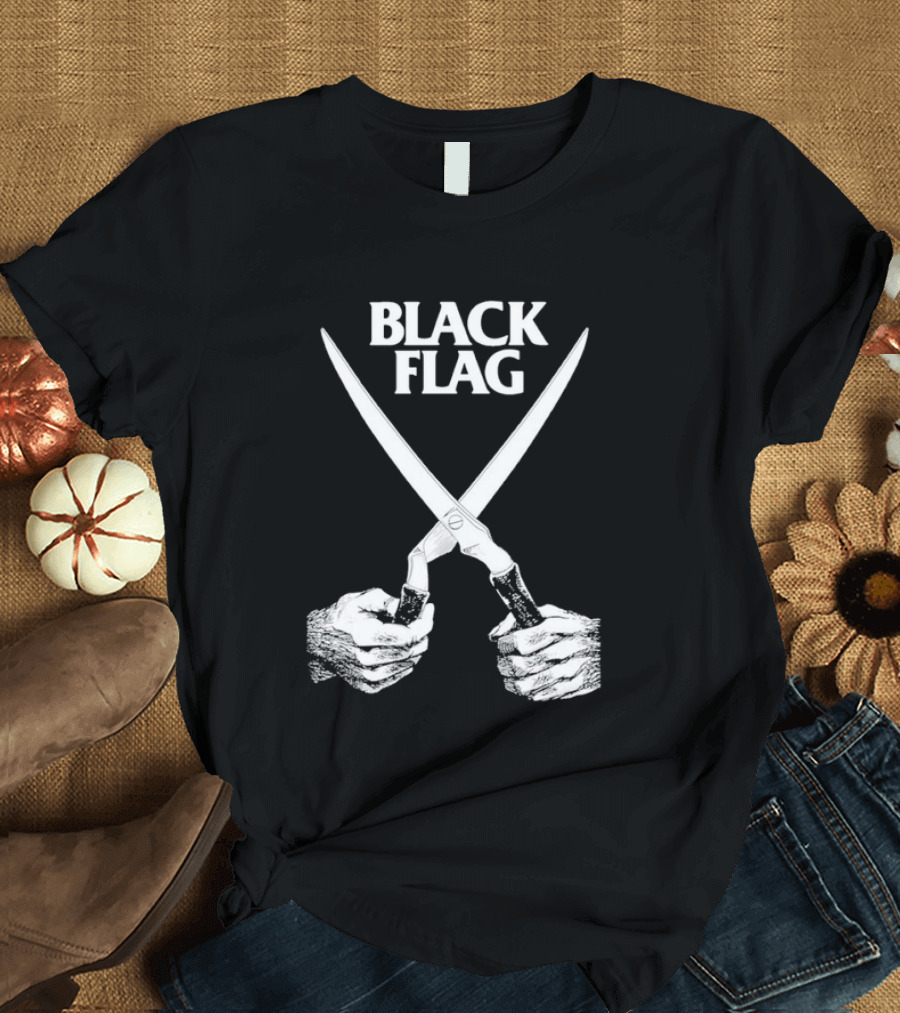 Black Flag Scissors Punk Rock Raymond Pettibon T-Shirt