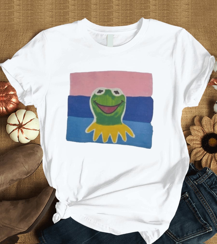 Kermit The Frog On Bisexual Pride Flag LGBTQ T-Shirt