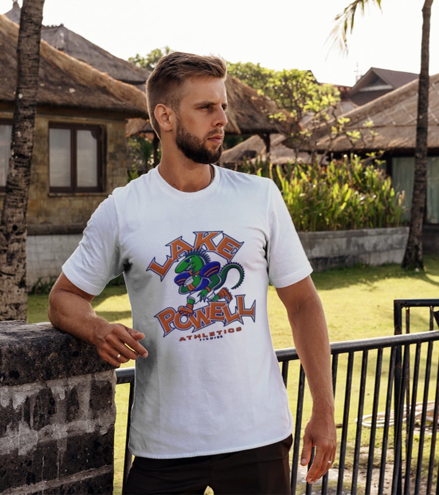 Lake Powell Athletics Tys Dyes Green Lizard Running Football T-Shirt