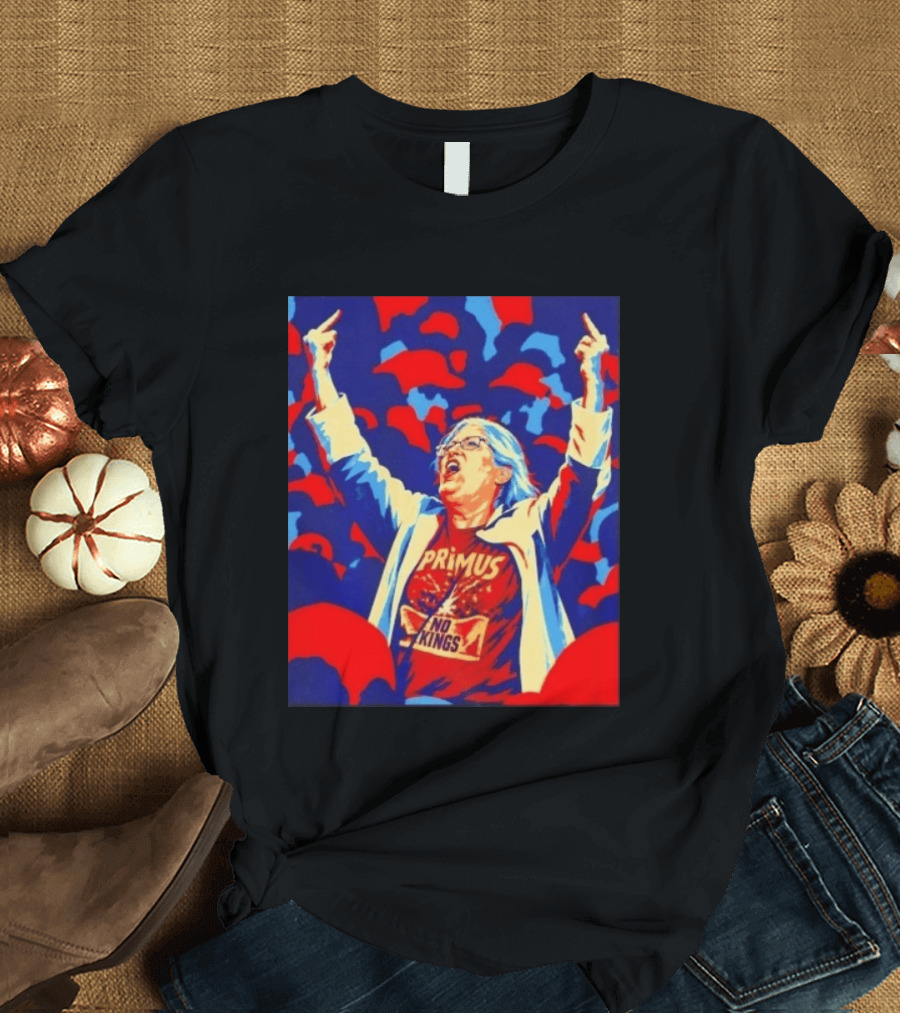 Primus No Kings Les Claypool Protest Art Blue Red T-Shirt