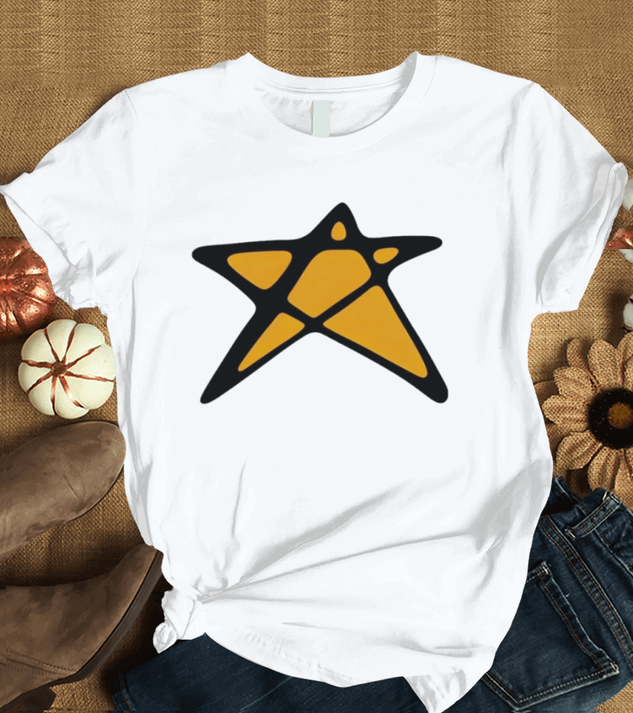 Orange Star Shape Unique Abstract T-Shirt