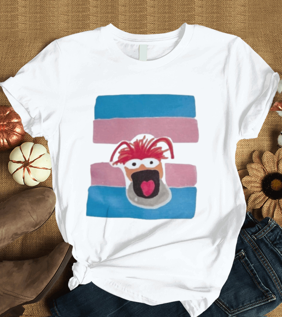 Pepe The King Prawn Muppets Transgender Pride Trans Flag T-Shirt