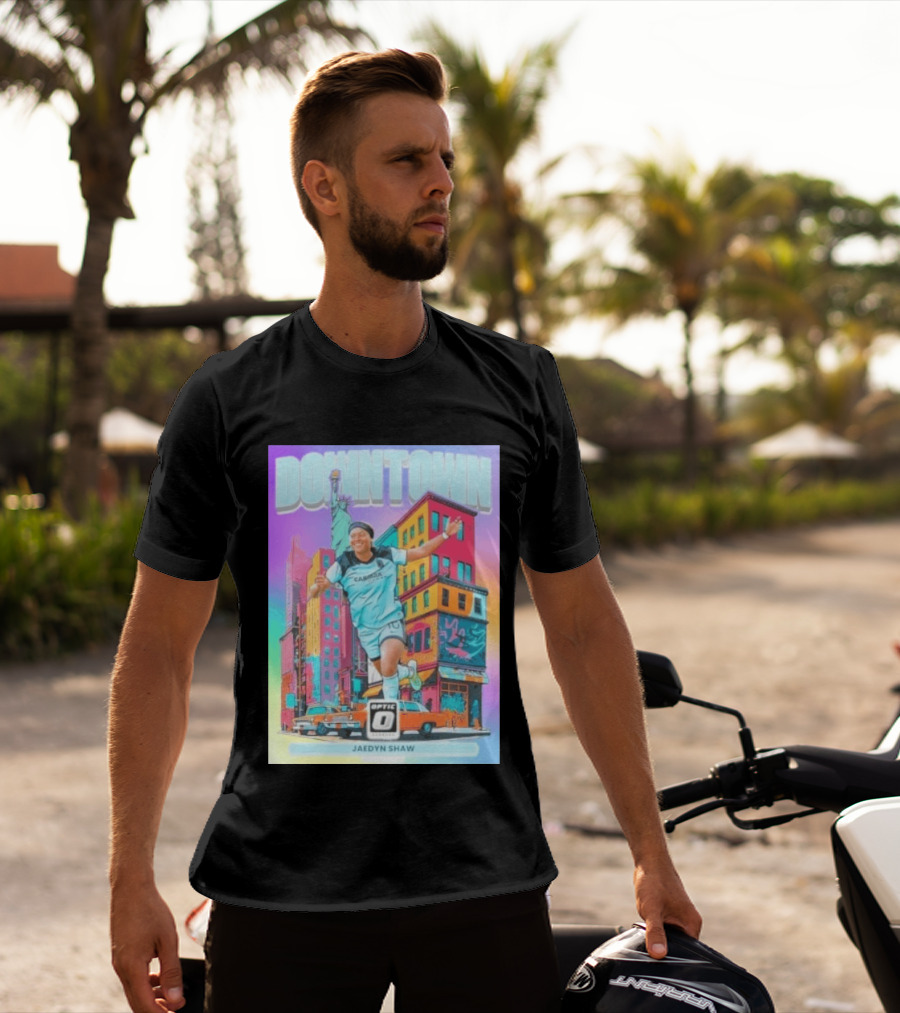 Downtown Jaedyn Shaw Optic Donruss Card Gotham FC Cityscape T-Shirt