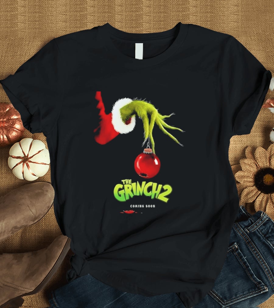 The Grinch 2 Coming Soon Christmas Movie Santa Hat Ornament T-Shirt