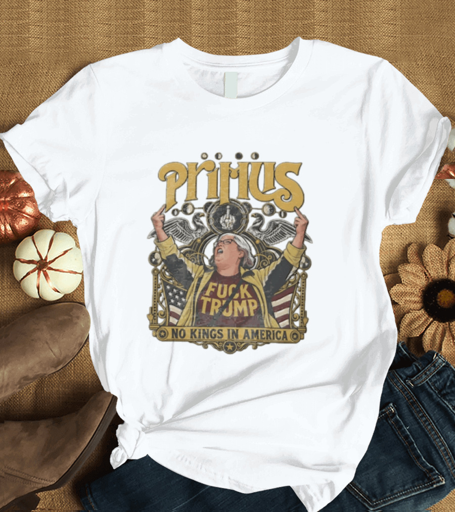 Primus No Kings In America Middle Finger Aunt Sue T-Shirt