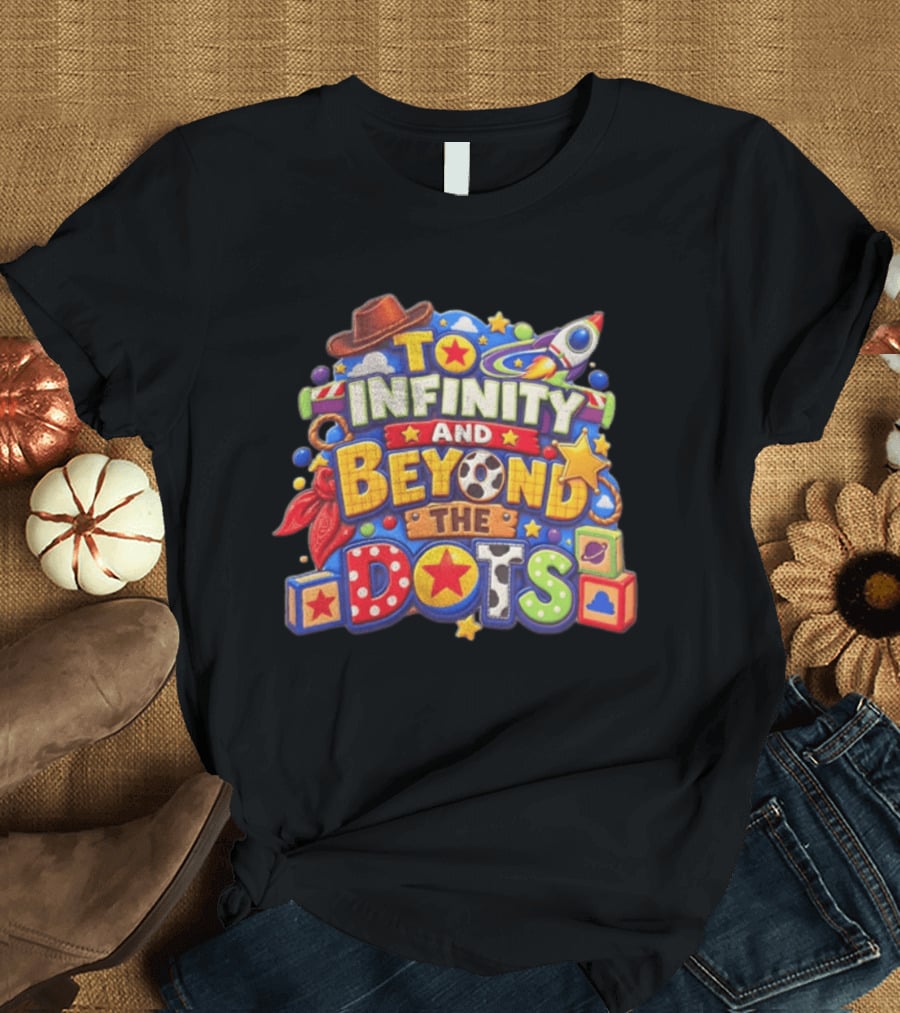 Toy Story To Infinity And Beyond Cowboy Hat Rocket Blocks Stars T-Shirt