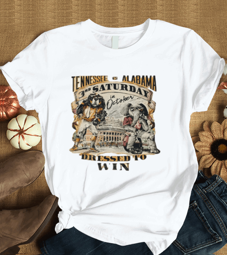 Tennessee Vs Alabama Third Saturday In October Mascots Dressed To Win T-Shirt