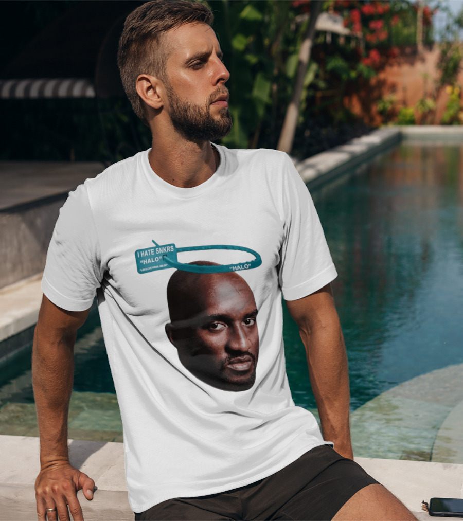 I HATE SNKRS HALO Long Live Virgil Abloh Off White Streetwear T-Shirt