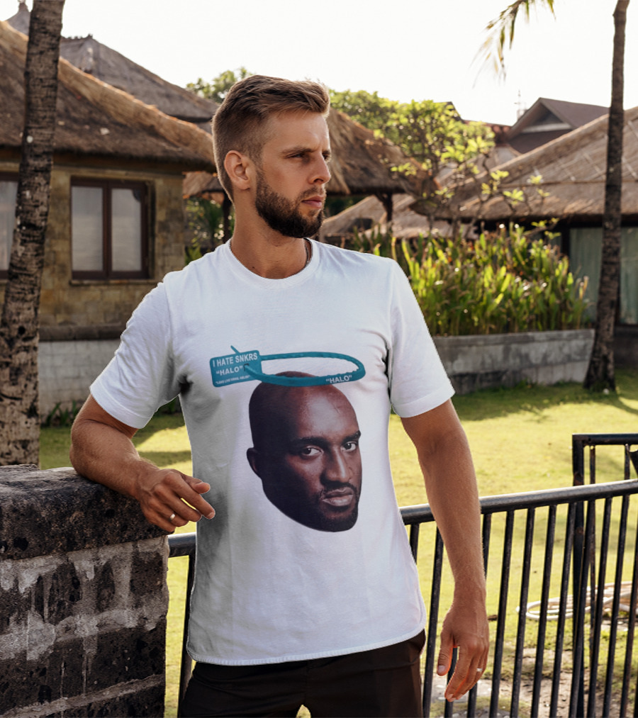 I HATE SNKRS HALO Long Live Virgil Abloh Off White Streetwear T-Shirt