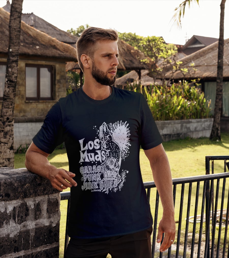 Los Muds Garage Punk Junk Blues Mudhitch Mohawk Sketch T-Shirt