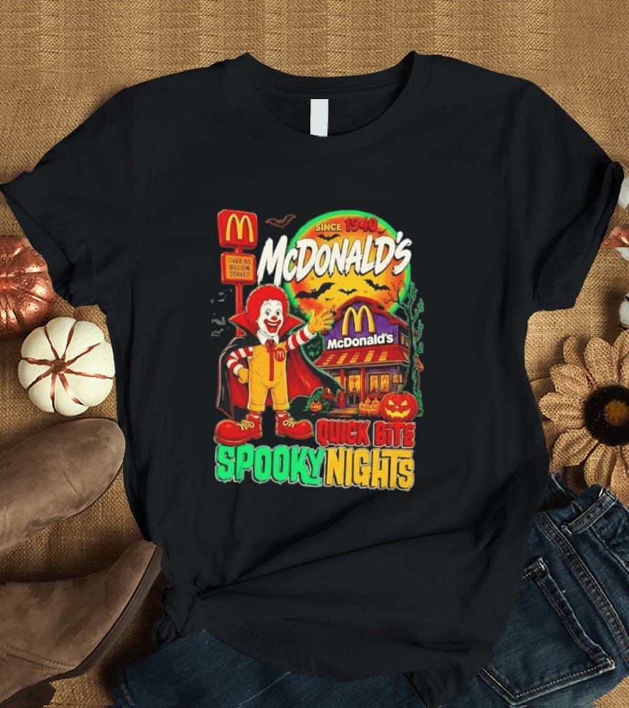 McDonald's Ronald McDonald Spooky Nights Quick Bite Since 1940 Over 60 Billion Served T-Shirt