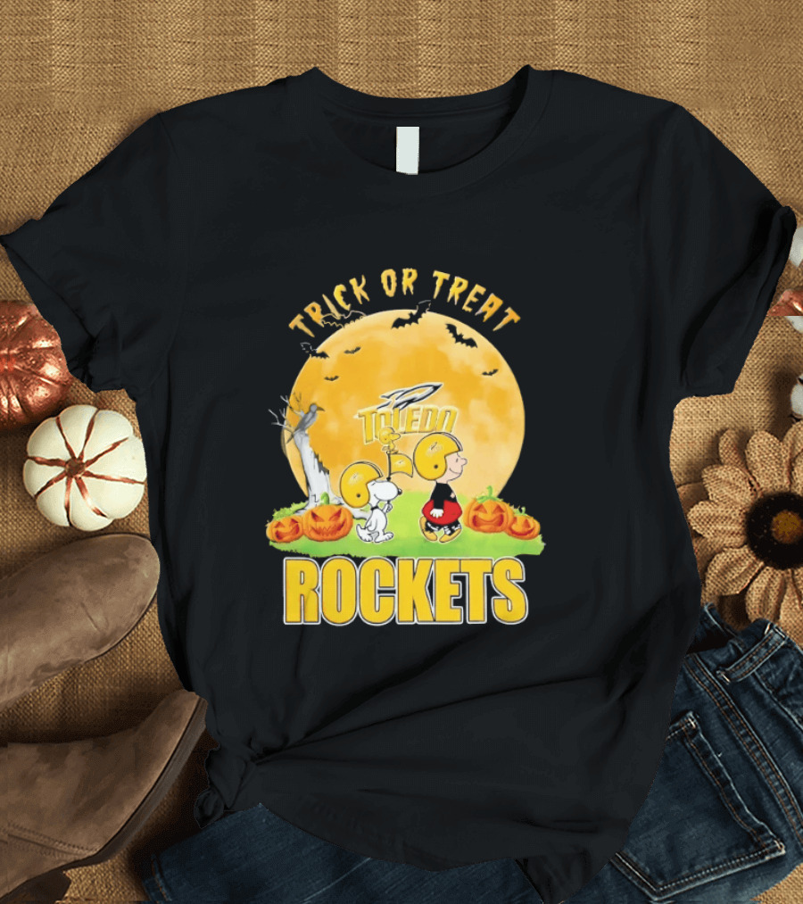 Toledo Rockets Trick Or Treat Halloween Charlie Brown Snoopy T-Shirt