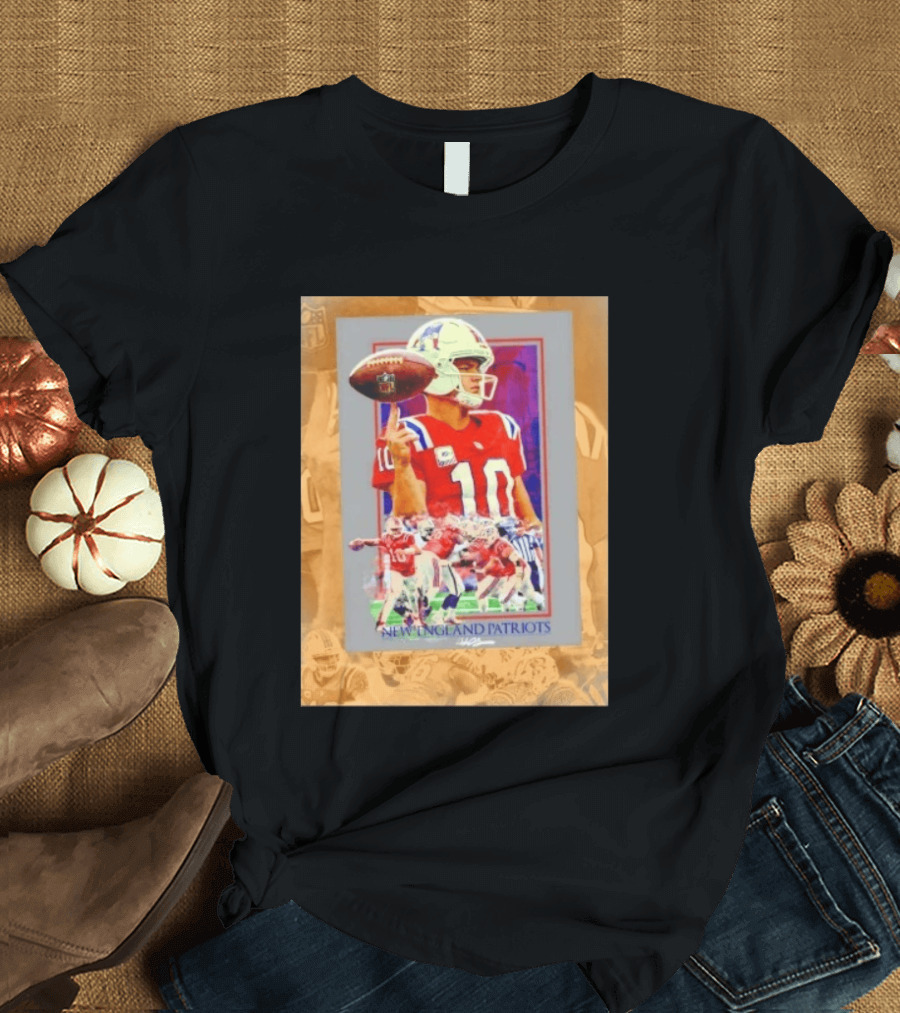 New England Patriots No 10 NFL Football Collage T-Shirt