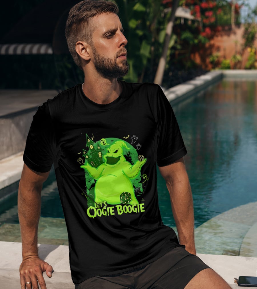 Oogie Boogie Let's Oogie Boogie Haunted Dice Green Ghosts Nightmare Before Christmas T-Shirt