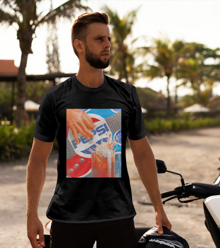 Pepsi Guitar Soda Splash Beverage Music Rock N Roll T-Shirt