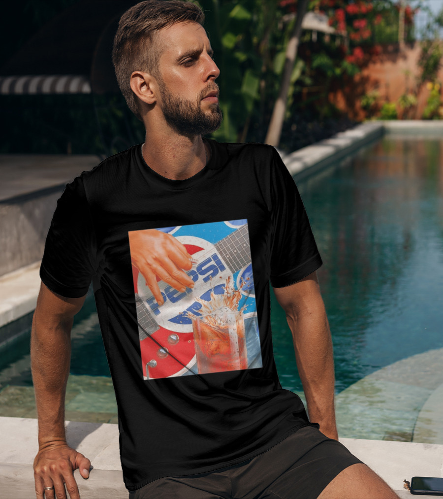 Pepsi Guitar Soda Splash Beverage Music Rock N Roll T-Shirt