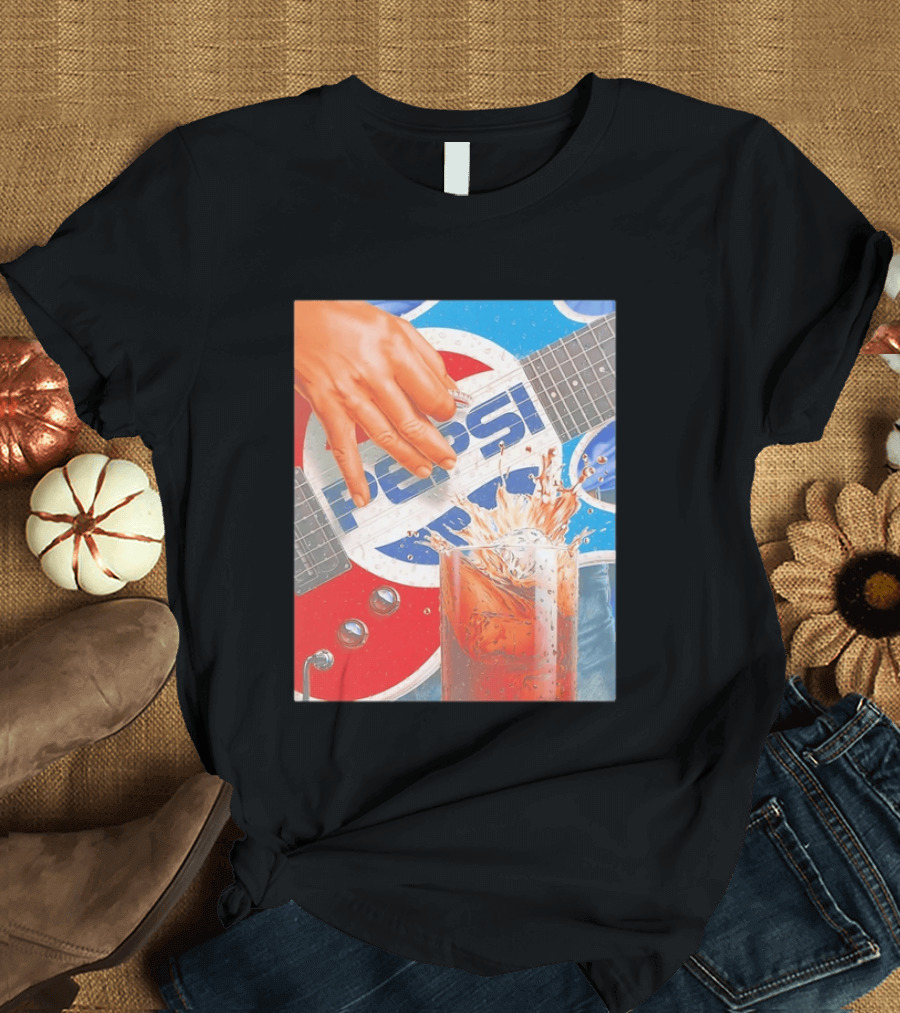 Pepsi Guitar Soda Splash Beverage Music Rock N Roll T-Shirt