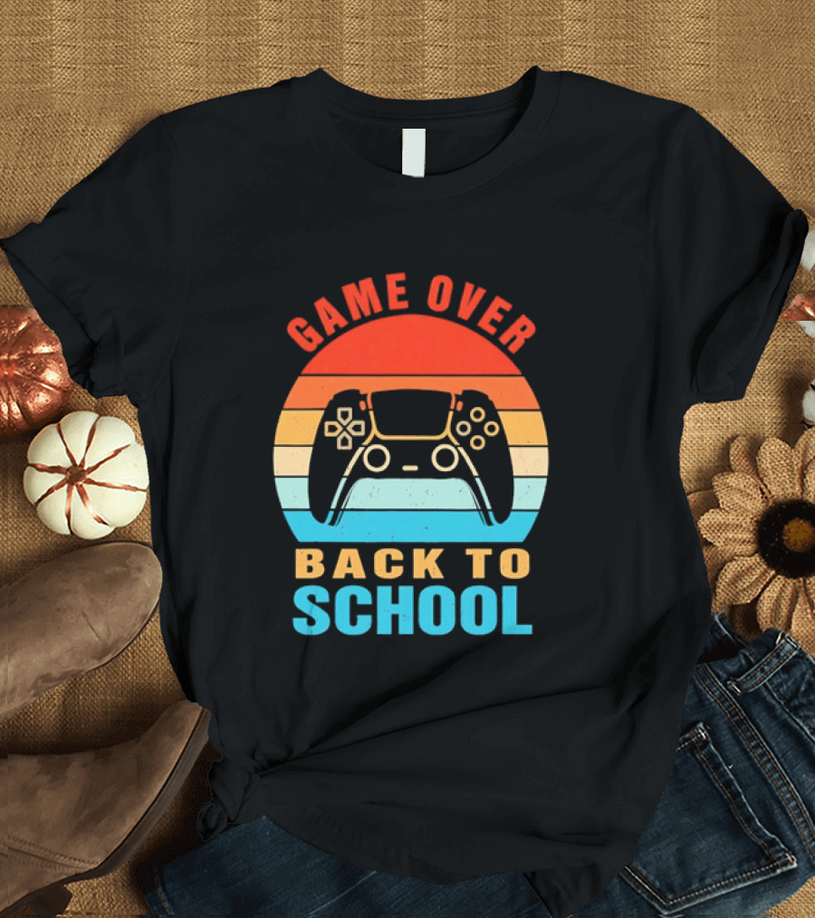 Game Over Back To School Gamer Vintage Controller T-Shirt