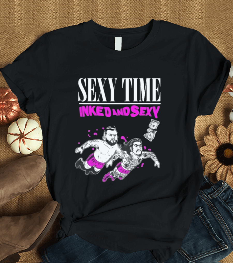 Sexy Time Inked And Sexy Pey Yaz Alex Floating Dollar Tattooed Wrestlers T-Shirt