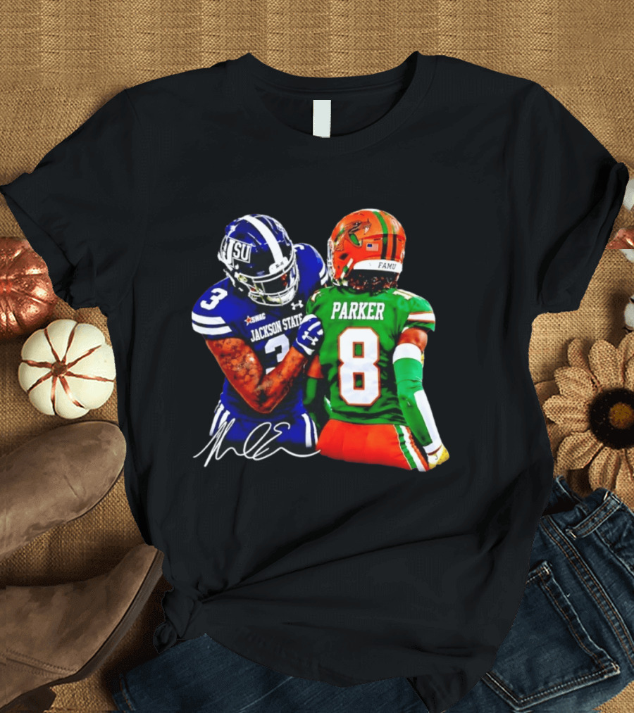 Jackson State Vs FAMU Parker 8 Football Matchup Classic SWAC Showdown T-Shirt
