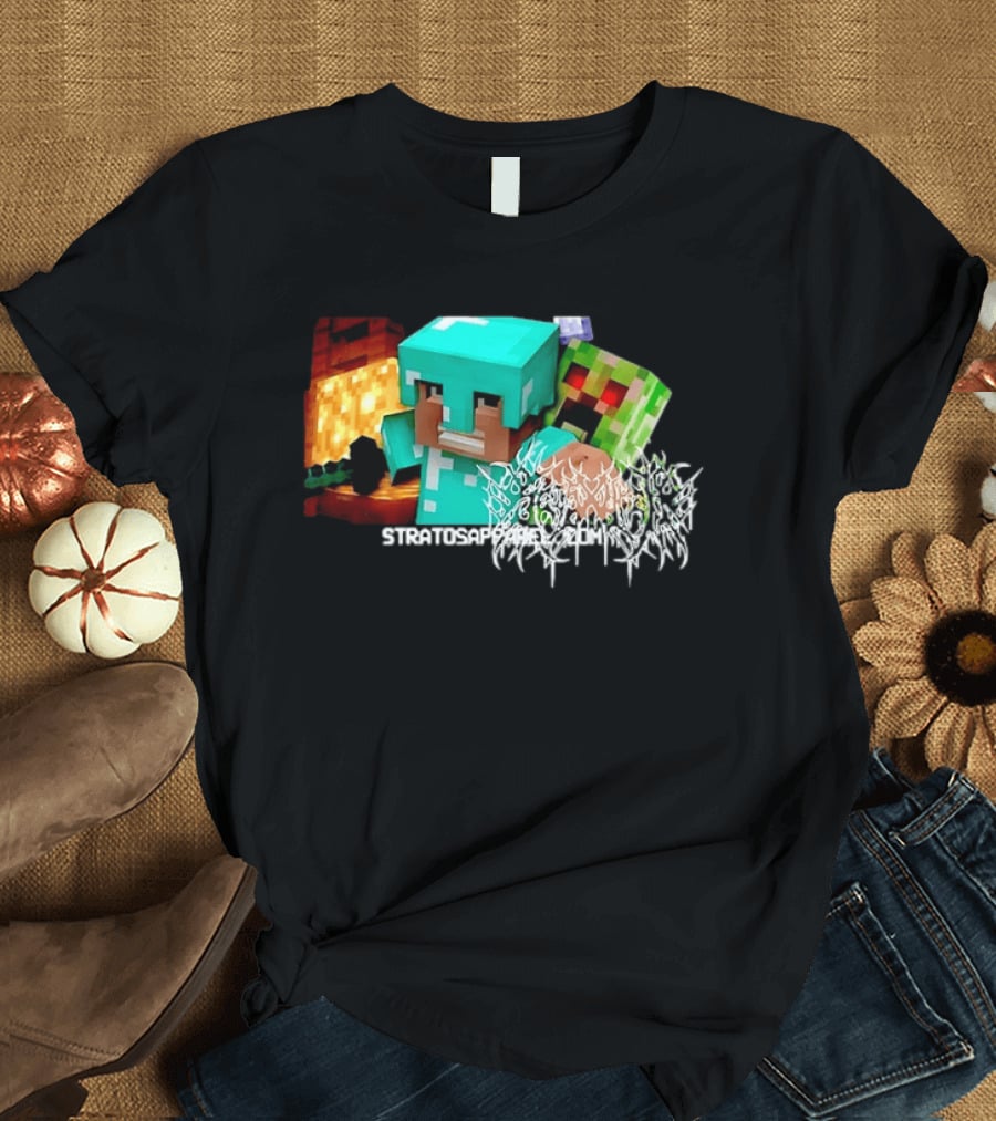 Steve Creeper Stratosapien Death Metal Gaming Battle Scene T-Shirt