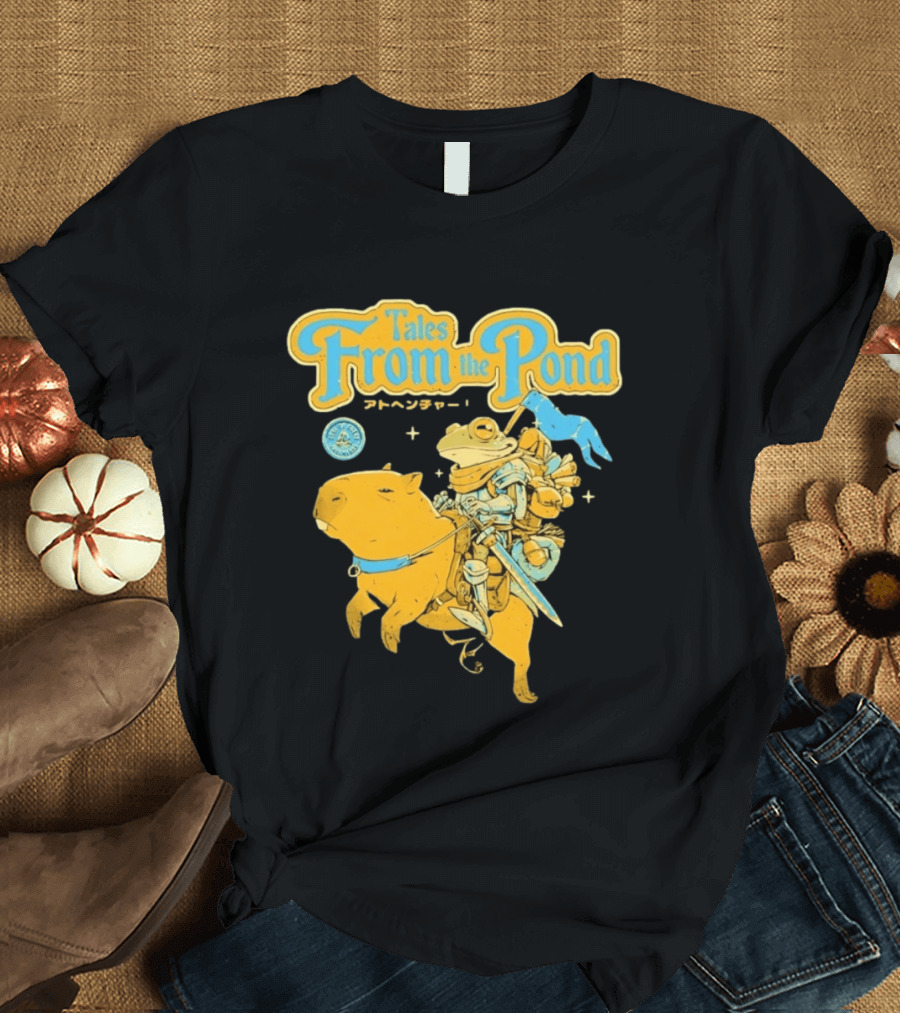 Tales From The Pond Frog Knight On Capybara Adventure T-Shirt
