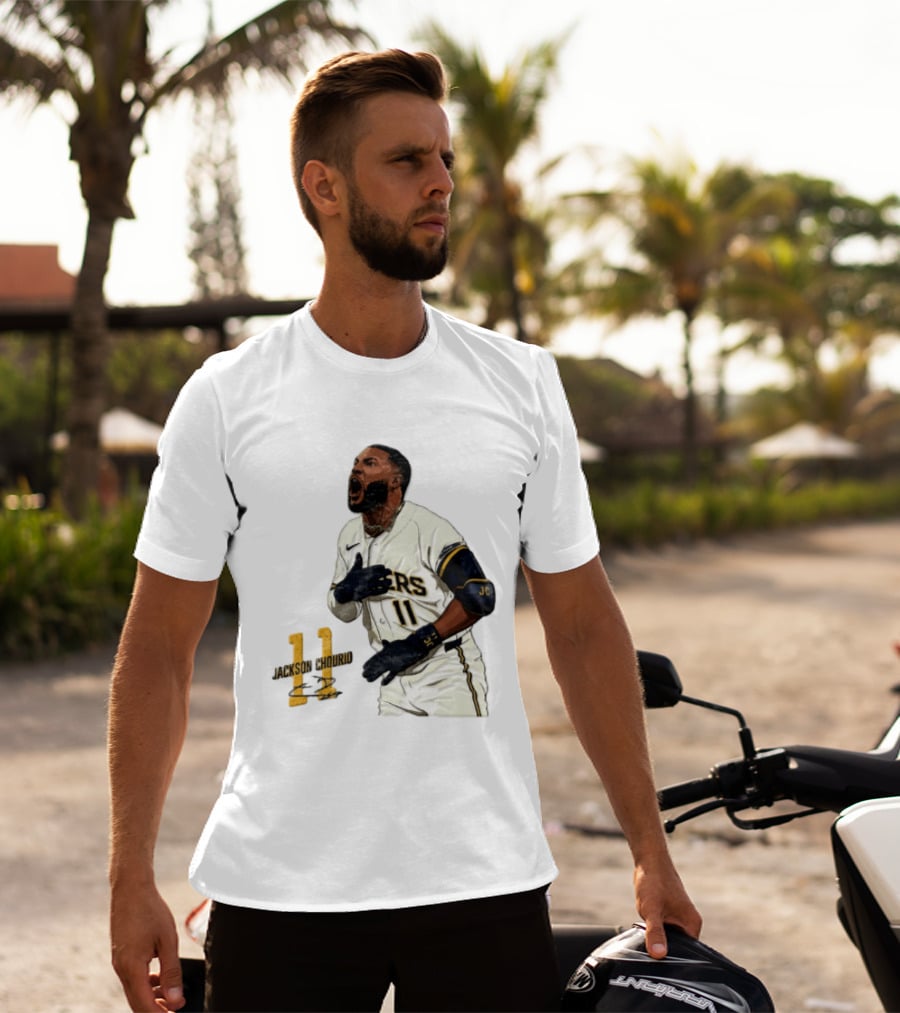Jackson Chourio 11 Brewers Baseball Player Celebration T-Shirt